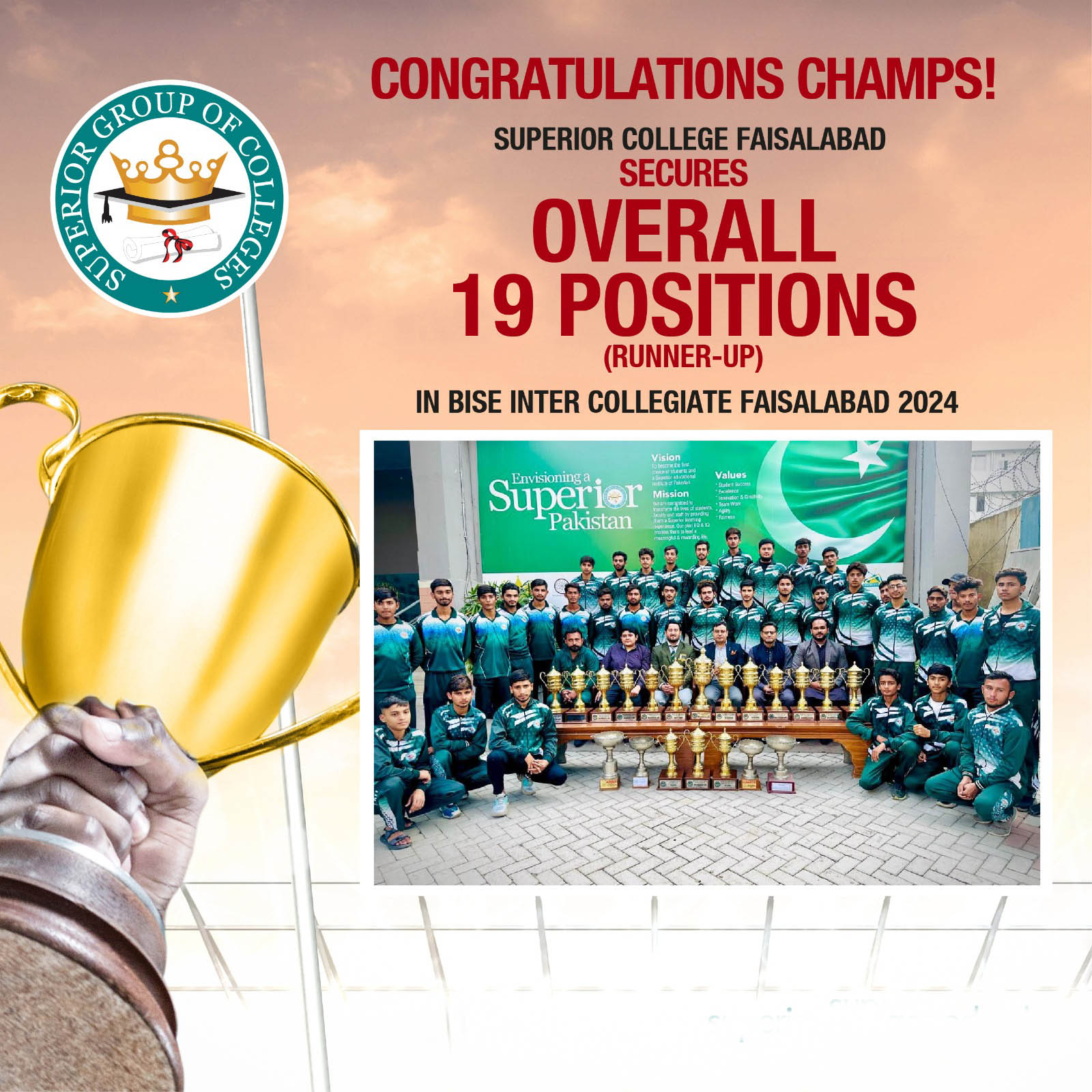 Superior Group of Colleges Faisalabad Shines at BISE Inter Collegiate 2024!