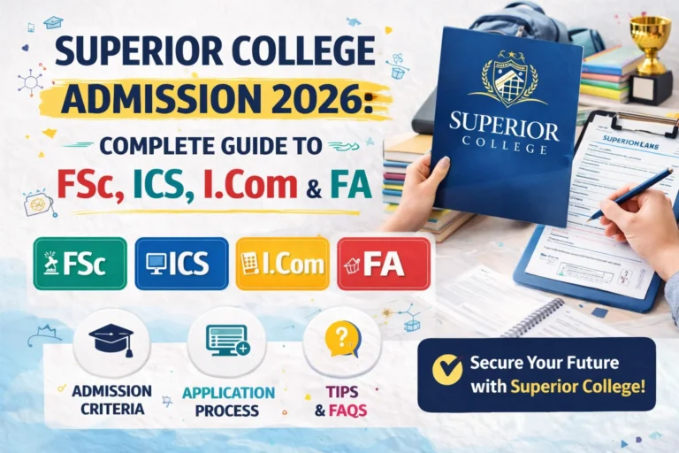 Superior College Admission 2026: Complete Guide to FSc, ICS, I.Com & FA